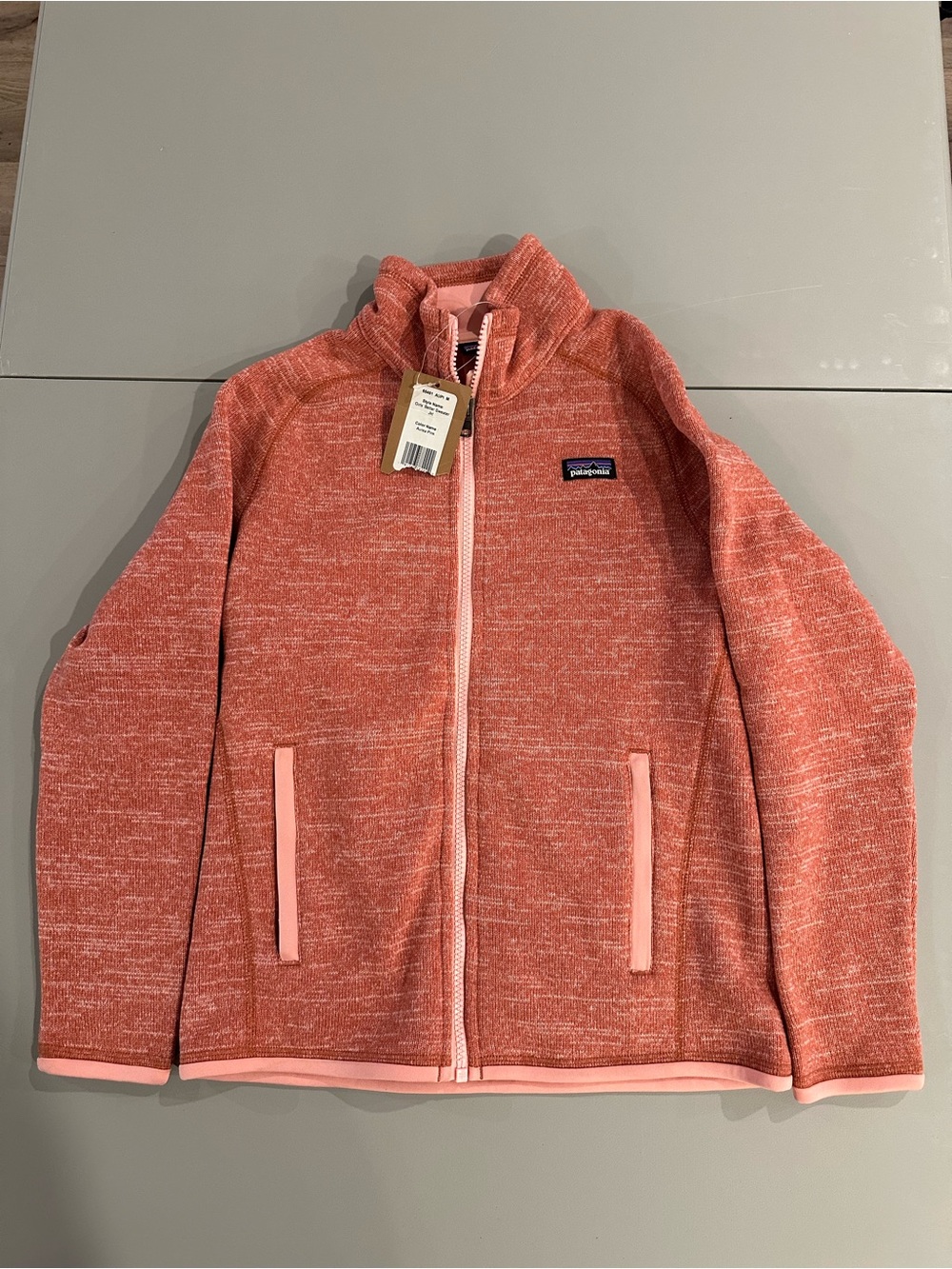 Patagonia girls better Sweater jacket Aurea Pink M NWT